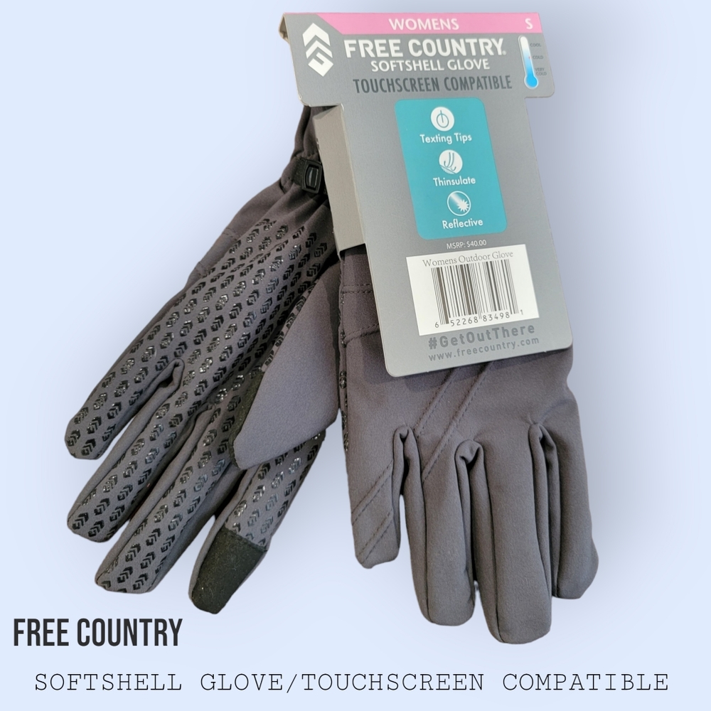 🆕️ Free Country Size Small Winter Gloves Grey Women's Touchscreen Compatible